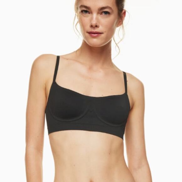 Calvin Klein NWT Black Fusion Bonded Flex Unlined Balconette Bralette Bra Small - Picture 2 of 11